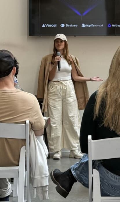 Ashley Nader speaking at The Future of Developer Experience in New York